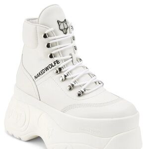 Naked Wolfe Women's White Platform Boots